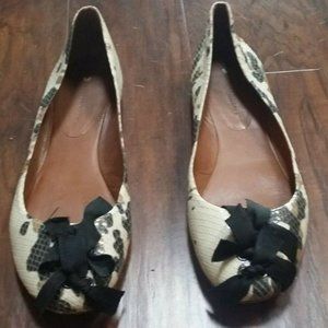 Leifsdottir Black/White/Tan Snakeskin Flats 40